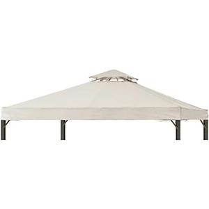DURCOVER Gazebo Replacement Top 10x12 FT, Gazebo Canopy Replacement Cover for 2 Tier Outdoor Patio Garden Tent Frames,Canopy Cover with Air Vent, Beige
