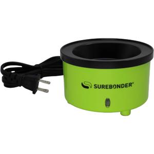 Surebonder Mini Hot Glue Skillet, 3-inch Diameter, 0.75-inch Depth, Dip Crafts Directly Into Pot of Hot Glue, Floral, Wreaths, Jewelry, Green