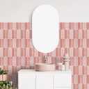 Pink Peel and Stick Backsplash Tile, Self Adhesive Feather Peacock Temporary Kitchen Backsplash Tiles 3D Stick on Wall Tiles Sticker (10 Sheets)