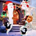 CAMULAND Christmas Inflatables, 6FT/7FT Inflatable Christmas Decorations Snowman Santa Claus with Built-in LED Lights, Outdoor Christmas Decorations Blow-up Decor for Yard, Garden Party (8FT Santa)