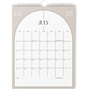 Karto Wall Calendar 2025-2026 - Vertical 8.5x11 inch July 2025 to December 2026 - Boost Your Productivity and Easy Planning with the Aesthetic Monthly Calendar - Boho Beige , Medium 