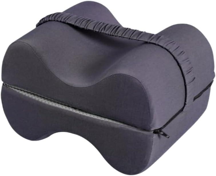 Knee Pillow for Side Sleepers - Leg Pillow for Side Sleeping with Strap - Memory Foam Sciatica Pain Relief Thigh Pillow for Back Pain, Hip Pain, Pregnancy Relief (Grey)