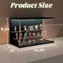 Clear Display Case for Collectibles, 3-Tier Adjustable Figure Display Case with LED Light, Stackable Acrylic Showcase with Magnetic Door for Jewelry,Collectibles (Black, 1 Pack-8.7" H)