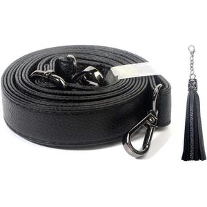 BEAULEGAN Purse Strap Replacement - Full Grain Microfiber Leather - 59 Inch Long Adjustable for Crossbody Shoulder Bag - 1 Inch Wide, Black/Gunmetal