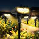 Solar Spot Lights Outdoor - 4 Pack Waterproof Ip67 Landscape Spotlights 3 Lighting Modes Selectable Solar Uplighting for Yard Garden Pathway (Warm White)