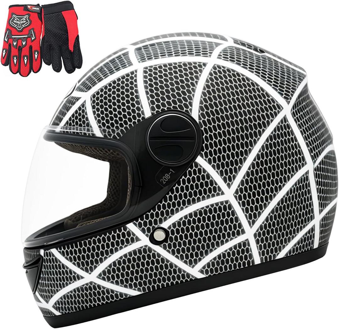 Kids Bike Helmet with Gloves, for Pedal Scooter, Motorcycle, ATV, Quad Bicycle, Suitable for Ages 3-6, One Size