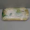 JEESA 3-Pack Serving Tray with Handles, Platters for Serving Food Turkey Cookie Appetizer Snack, Reusable Plastic, Stackable, for Holiday, Party, White