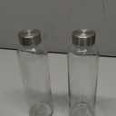 Brajttt Glass Juice Bottle with Lids,16oz Juicing Bottles Reusable, Clear Glass Water Bottles 16 oz with Stainless Steel Airtight Cap, Juice Beverage Container, Leak Proof Set of 2