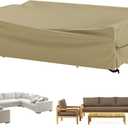 Velway Patio V-Shaped Sectional Sofa Cover - Waterproof 420D Sectional Couch Cover - Outdoor Heavy Duty UV Resistant Windproof Furniture Cover with 2 Air Vents Sofa Cover 100""×100"" - Camel