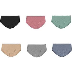 Hanes Women's Ribbed Cotton Brief Underwear 6-Pack Large
