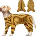 Kuoser Recovery Suit for Large Dogs After Surgery, Long Sleeve Dog Surgery Recovery Suit, Dog Onesie for Abdominal Wounds Skin Disease, Yellow XL