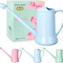 XXXFLOWER 1/2 Gallon Small Indoor Plant Watering Can, 2L Long Spout Removable Nozzle Flower Watering Pot for Office House Indoor GardenBlue, 67 oz