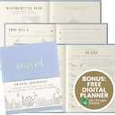 Inspired Ink Travel Journal for Women and Men Travel Bucket List Journal 210 Pages Traveler Adventure Notebook  Itinerary Planner Organizer & Traveling Memory Diary Memorial Gift for Travelers - Blue