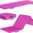 Fitvids Folding Exercise Gymnastics Mat for Tumbling, 2'x6'x2" Gym Workout Mat with Carrying Handles High-Density Anti-Tear Portable Fitness Aerobics Mats for Home Gym Yoga Pilates MMA Core Training