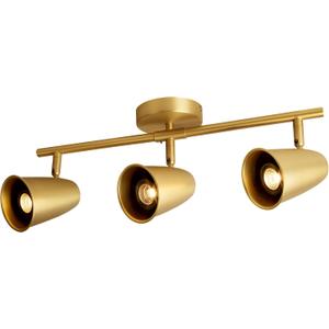 Aisilan LED 3-Light Track Lighting Fixtures Ceiling, Brushed Gold GU10 Track Light Bar with Rotating Heads, 3000K 21W Warm White, Modern Indoor Spotlight for Kitchen Living Room Artwork