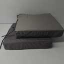 Favoyard Patio Chair Cushions 19 x 19 x 3 Inch Waterproof Outdoor Seat Cushions for Patio Furniture 3-Year Color Fastness Garden Sofa Couch Chair Pads with Handle & Adjustable Straps Set of 2, Dark Grey