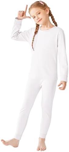 Resinta Girls Cotton Thermal Underwear Set Toddler Long Johns Kids Winter Base Layer Top & Bottom 3T
