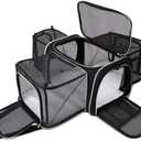 BAGLHER Cat Carrier Bag,Airline Approved Pet Carrier Soft Side Pet Travel 5 Sides Open Doors 3 Sides Expandable Foldable Dog Carrier with Fleece Pad