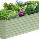 8x2x2FT Galvanized Raised Garden Bed,Galvanized Planter Boxes Outdoor, Large Metal Raised Garden Beds for Vegetables-Green