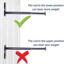 Extendable Magnetic Hanger Holder for Laundry Room, Clothes Hanger Orangizer Rack for Side of Washer or Dryer, Space Saving Laundry Storage, Black Pack of 2