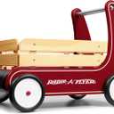 Radio Flyer Classic Walker Wagon, Sit to Stand Toddler Toy, Wood Walker, for Ages 1-4, Red