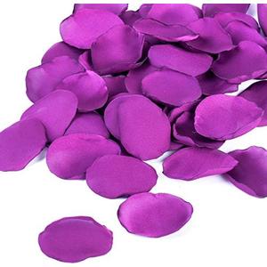 Neaticoo Purple Silk Rose Petals 300pcs Reusable Realistic Fake Flower Petals for Wedding Flower Girl Basket Party Table Centerpieces Anniversary Valentines Decoration(Violet)