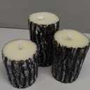 Enpornk Flameless Candles Battery Operated Pillar Pine Effect Real Wax Flickering 3D Wick Electric LED Decorative Candle Sets with Remote Control Cycling 24 Hours Timer, 4" 5" 6" Pack of 3