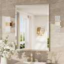 TokeShimi 24x32 Beveled Bathroom Mirror Frameless, Tempered Rectangle Bathroom Vanity Mirror Beveled with 1" Beveled Edge, Shatterproof Farmhouse Wall Mirrored for Living Room, Entryway, Restroom