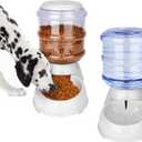 Pet Gravitational Feeder and Water Dispenser Large 3 Gallon 11 Liters-Thickened Durable, Dog Cat Water Bowl Dispenser Large, Automatic Replenish Pet Waterer Dispenser Station