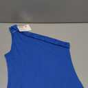 REORIA Womens One Shoulder Tops Summer Y2K Tank Top Asymmetric Sexy Cute Trendy Sleeveless Going Out Shirts 2025, Blue, Medium
