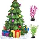 M2cbridge Christmas Tree Aquarium Ornament Pumpkin Holiday Decoration for Aquarium Betta Fish Landscaping Decor (Christmas Tree B)