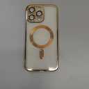 Misscase Compatible with iPhone 12 Pro Max Case MagSafe with Camera Lens Protector,Full Protection Clear Magnetic Case Compatible with MagSafe Anti-Scratch Case Cover for iPhone 12 Pro Max Gold