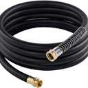 Leader Garden Hose 15ft x 5/8", Heavy Duty Short Water Hose, Male to Female Fittings, Five Layered Braiding for Durability, 1000PSI Burst, 200PSI Working (Black)