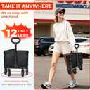 Compact Foldable Tailgate Wagon Cart with Wheels, 12 lb Lightweight Small Folding Utility Wagon for Garden, Grocery, Beach, Camping - Portable Cart