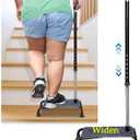 Stair Climbing Cane Lifts Assist Cane for Seniors Elderly Half Step Stairway Aid Walking Sticks Adjustable Mobility Helper Balance Devices 4 Prong Quad Widen Anti-Slip Base Seat Walker