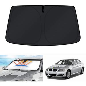 KUST Windshield Sun Shade for 2006-2011 BMW 3 Series Sedan Sunshade Window Sun Visor Protector Foldable Blocks UV Rays Keep Your Car Cooler