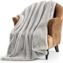 UGG Euphoria Faux Fur Throw Blanket, Oversized Warm Throw for Couch or Chair, Luxury Bedroom Decor, Cozy Soft Blankets, Machine Washable, 50-inch x 70-inch, Seal Grey