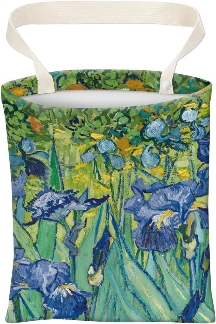 3 x Car Trash Can, Cute Car Trash Bag, Hanging Car Organizer and Storage Bag, Trash Bin for Car Accessories, Vehicle, Travelling, Camping Watercolor Tropical Leafy Pattern
