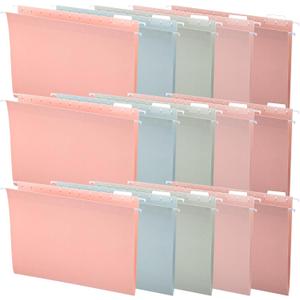 15Pcs Hanging File Folders, Letter Size Hanging File Folders with 1/5-cut Tabs, Stay Organized for Office Bulk Files, Documents, Paper, Assorted 5 Colors