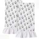 CrystalSylara 2 Pcs Vintage Floral Kitchen Towels 18 x 28 Inch 100% Cotton Ruffled Dish Towel Cottage Core Kitchen Towel Block Print Hand Towels for Drying Dishes Entertaining Guests Farmhouse Charm