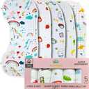 Blessique Baby Burp Cloths 5 Pieces 100% Cotton Muslin Soft Absorbent Burping Cloth for Baby Boy Babygirl, Baby Towels, Baby Girl Newborn Essentials, Paos para Eructos De Beb