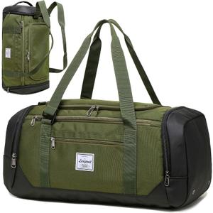 Laripwit Travel Duffle Bag for men 40L Medium Sports Gym Bag with Wet Pocket & Shoes Compartment Weekender Overnight Backpack for Traveling Duffel Bag Backpack for Women, Green