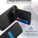 WSKEN for iPhone 16 Pro Wallet Case with Stand-RFID 2 Card Holder Slot Hidden Kickstand Compatible with MagSafe Strong Magnetic PU Leather Slim Shockproof Phone Cover,Black