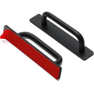 Ravinte Adhesive Cabinet Handles Self Stick Drawer Pulls Stick on Handle Black Cabinet Pulls No Drilling Push Pull Helper for Kitchen Cabinet Window Sliding Closet Door Handle - 5.83", 2 Pack
