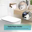 Toilet Paper Holder Toilet Paper Hanger with Mobile Phone Storage Shelf -Wall Mount (4# Golden)
