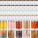 Tanlade 50 Pcs 8 oz Clear Plastic Jars Containers with Screw on Lids Refillable Round Empty Plastic Cosmetics Containers Wide Mouth for Kitchen and Household Storage, 5 Colors