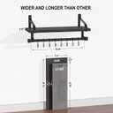Love-KANKEI Floating Shelves for Coffee Bar,Bathroom Shelves with Towel Bar, Wall Shelves with 8 Hooks for Kitchen, Storage Shelf Set of 2 for Bedroom,Living Room17.3 Inch Black