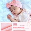 Century Star Newborn Hat for Baby Girls Infant Toddler Soft Hospital Hats Beanie Baby Turbans Head Wrap with Bow Cap (Yellow)