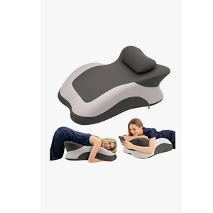 Memory Foam Ergonomic Wedge Pillow, Squat Pillow, Prone Pillow for Sleeping, Reading Pillow for Bed, Ideal for Massage, with Removable Cover, Back Support, Multi-Functional Memory Foam (Grey