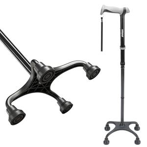 Rehand Quad Canes, Walking Cane for Men & Women with Ergonomic Handle Ever and Graceful 4-Pronged Base for Extra Stability, Foldable, Adjustable Walking Sticks for Right or Left Handed